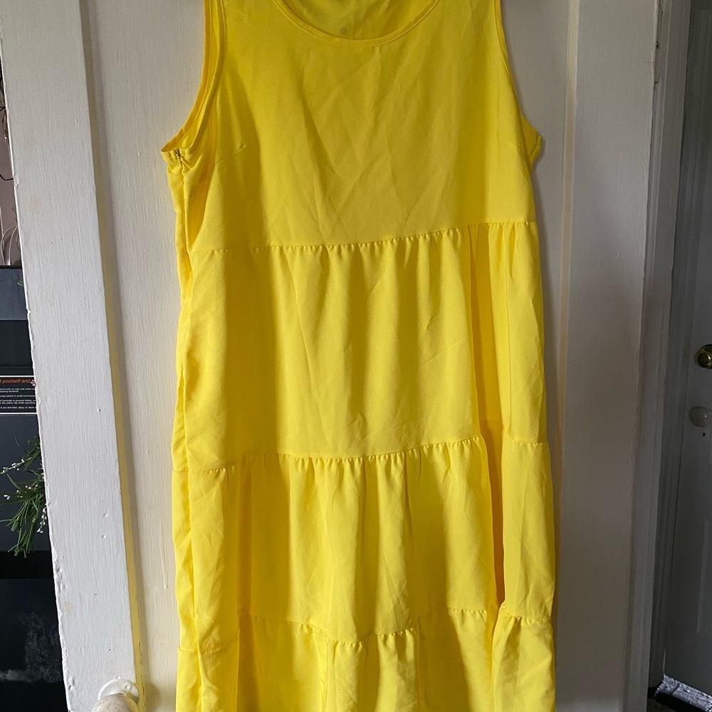 Source Unknown Yellow Sleeveless Sundress Casual